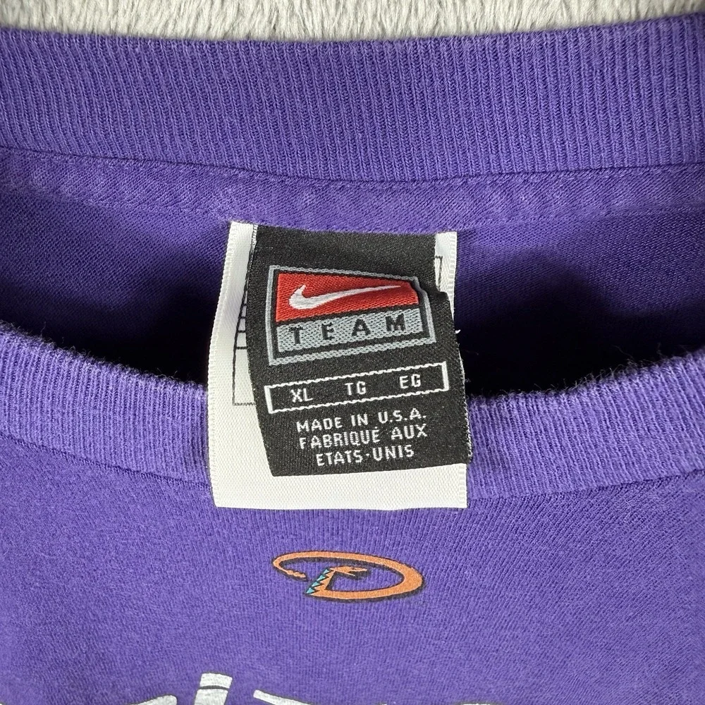 Nike Team Arizona Diamondbacks T-Shirt Mens XL Purple MLB Baseball USA Made VTG